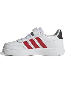 Zapatilla Adidas Breaknet Bco/Rojo Jr