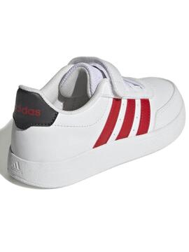 Zapatilla Adidas Breaknet Bco/Rojo Jr