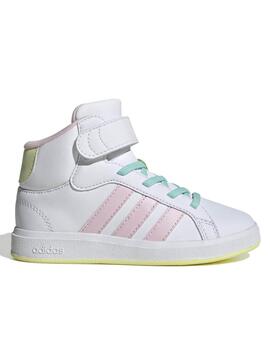 Botin Adidas Grand Court Blanco/Rosa Jr