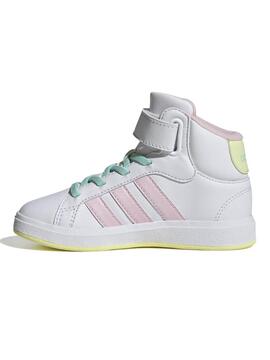 Botin Adidas Grand Court Blanco/Rosa Jr