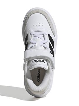 Zapatilla Adidas Courtblock Blanco Negro Niño