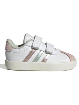 Zapatilla Adidas VL Court 3 Bco/Rosa Bebe