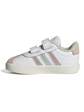 Zapatilla Adidas VL Court 3 Bco/Rosa Bebe