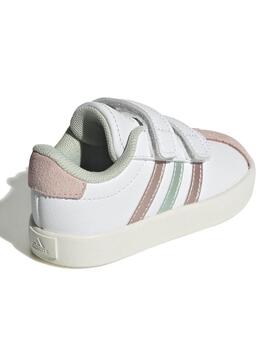 Zapatilla Adidas VL Court 3 Bco/Rosa Bebe