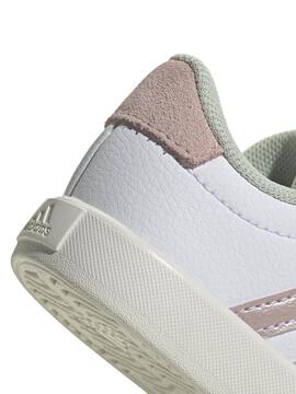 Zapatilla Adidas VL Court 3 Bco/Rosa Bebe