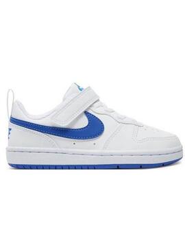 Zapatilla Nike Court Borough Recraft Bco/Azul Jr