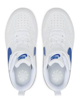 Zapatilla Nike Court Borough Recraft Bco/Azul Jr