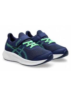 Zapatilla Asics Patriot 13 Azul Verde Jr