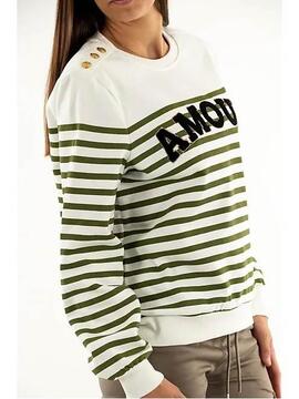 Sudadera Only Onlallie Rayas Verdes W