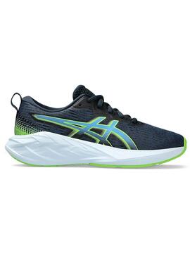 Zapatilla Asics Novablast 4 Azul/Verde Jr