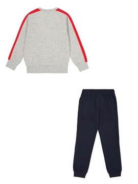 Chandal Champion Colorblock Gris/Rojo Jr