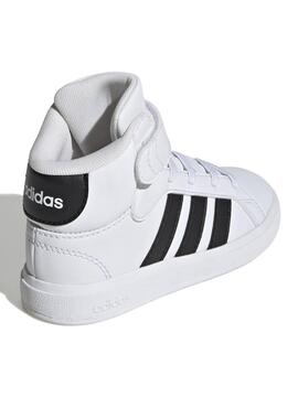 Botin Adidas Grand Court Blanco Negro Jr