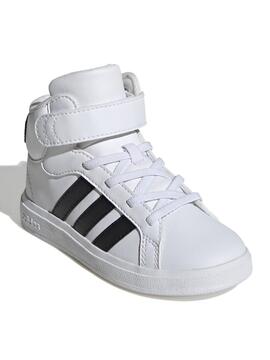 Botin Adidas Grand Court Blanco Negro Jr