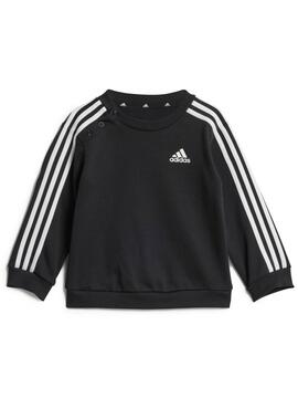 Chandal Adidas 3S Jog Negro/Gris Bebe