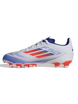 Bota Futbol Adidas F50 MG Bco/Azul/Naranja Jr