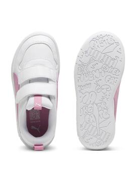 Zapatilla Puma Multiflex Blanco Rosa Jr