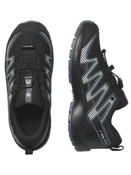 Zapatillas Salomon Xa Pro V8 WP Negro/Gris Jr