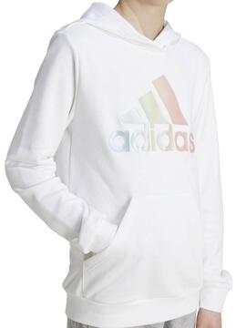 Sudadera Adidas Bos Blanco/Purpurina Jr