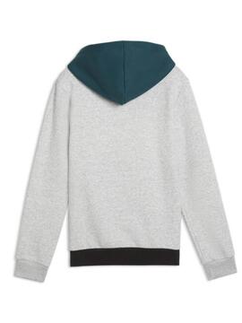 Sudadera Puma ESS Block Gris/Verde Jr