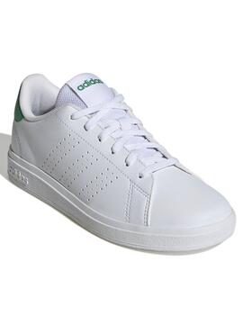 Zapatilla Adidas Advantage Blanco Verde Jr