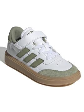 Zapatilla Adidas Courtblock Blanco/Verde Jr