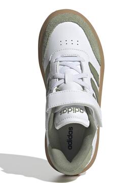 Zapatilla Adidas Courtblock Blanco/Verde Jr