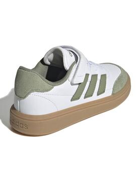 Zapatilla Adidas Courtblock Blanco/Verde Jr