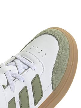 Zapatilla Adidas Courtblock Blanco/Verde Jr