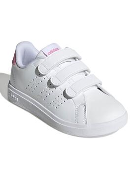 Zapatilla Adidas Advantage Base Bco/Rosa Jr