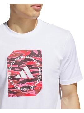 Camiseta Adidas Camo Blanco/Rojo M