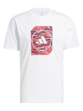 Camiseta Adidas Camo Blanco/Rojo M