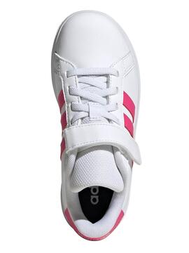 Zapatilla Adidas Grand Court 2 Bco/Fucsia Jr