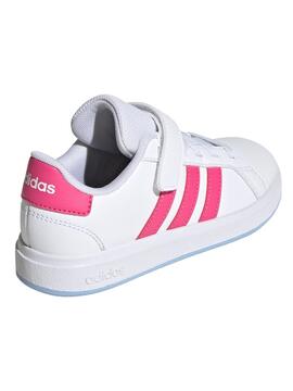 Zapatilla Adidas Grand Court 2 Bco/Fucsia Jr