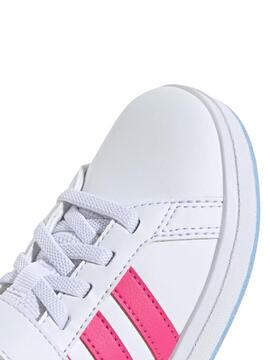 Zapatilla Adidas Grand Court 2 Bco/Fucsia Jr