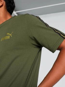 Camiseta Puma Tape Minimal M Verde/Oro