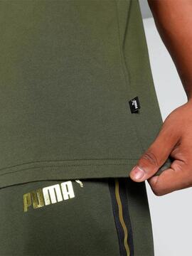 Camiseta Puma Tape Minimal M Verde/Oro