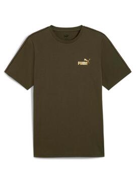 Camiseta Puma Tape Minimal M Verde/Oro