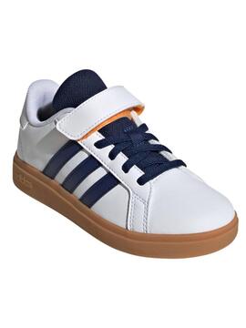 Zapatilla Adidas Grand Court 2 Bco/Azul Jr