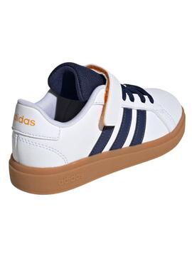 Zapatilla Adidas Grand Court 2 Bco/Azul Jr