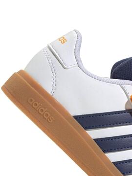 Zapatilla Adidas Grand Court 2 Bco/Azul Jr