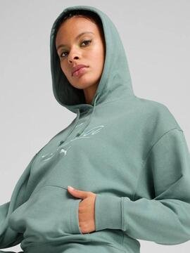 Sudadera Puma ESS Script W Verde