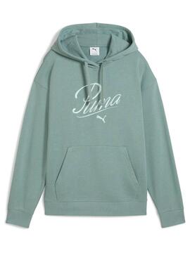 Sudadera Puma ESS Script W Verde