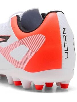 Bota Futbol Puma Ultra 5 Play MG  M Bco/Naranja