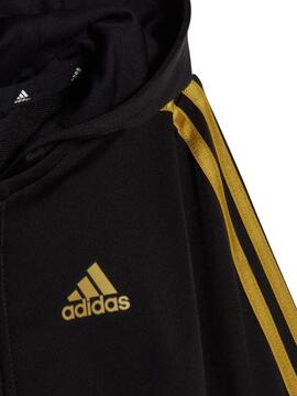 Chandal Adidas 3S Shiny Negro/Oro Bebe