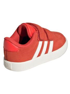 Zapatilla Adidas VL Court 3 Serraje Naranja Bebe