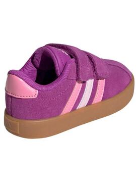 Zapatilla Adidas VL Court 3 Serraje Morado Bebe