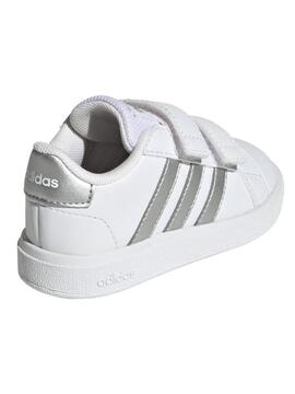 Zapatillas Adidas Grand Court 2 Blanco Plata Bebe