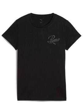 Camiseta Puma Script Negra W