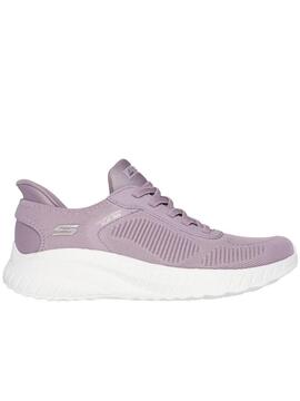 Zapatilla Skechers Bobs Squad Slip-Ins W Lavanda