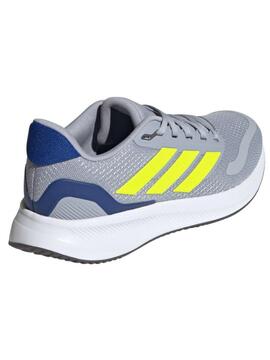 Zapatilla Adidas Runfalcon 5 Gris/Fosforito Jr